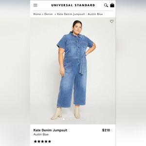 Universal Standard Women's Blue Denim Jumpsuit